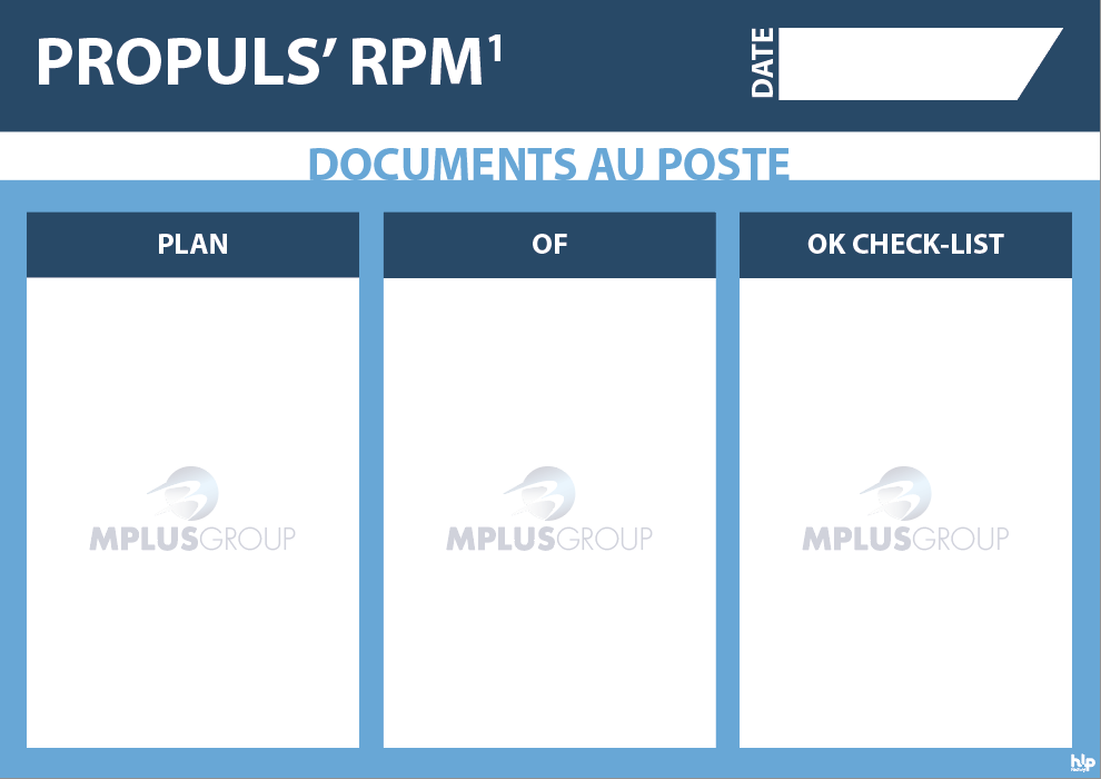 [MPLUS RPM1 700x495mm] Panneau MPLUS PROPULS RPM1 Document au poste 700x495 mm lot de 10 en dibon