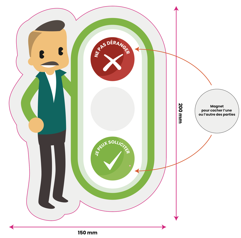 CUBIK - Avertisseur de présence rond L:155xH:155xE:15mm ACC007