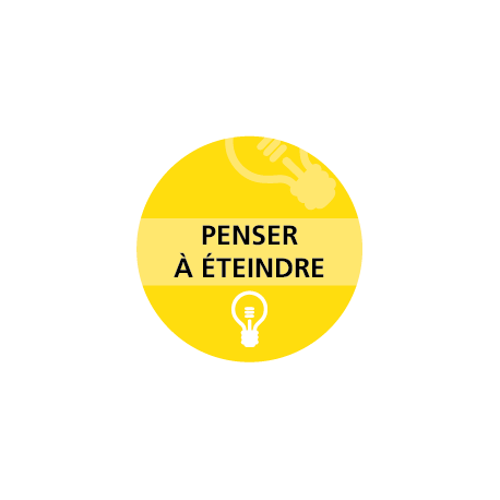 Autocollant "penser à éteindre la lumière"