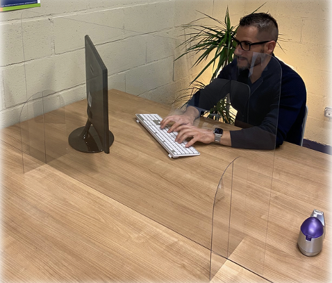 [SEP PETG1,5 BUREAU 1200X660] Séparateur de bureau  PETG 1,5 mm 1200x660 mm