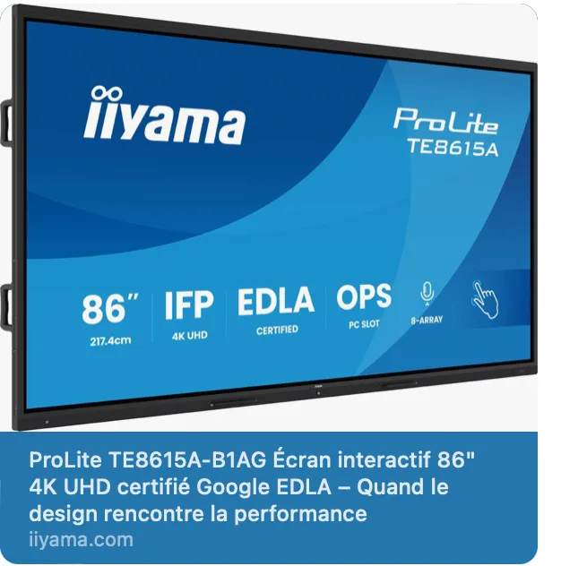 Moniteur 86" tactile intéractif EDLA
