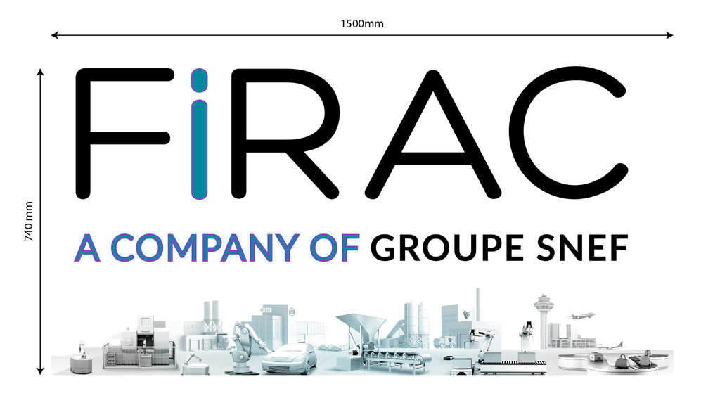 FIRAC POISSY - Logo / Baseline / Skyline intérieur escaliers L:1500 x H:740 mm