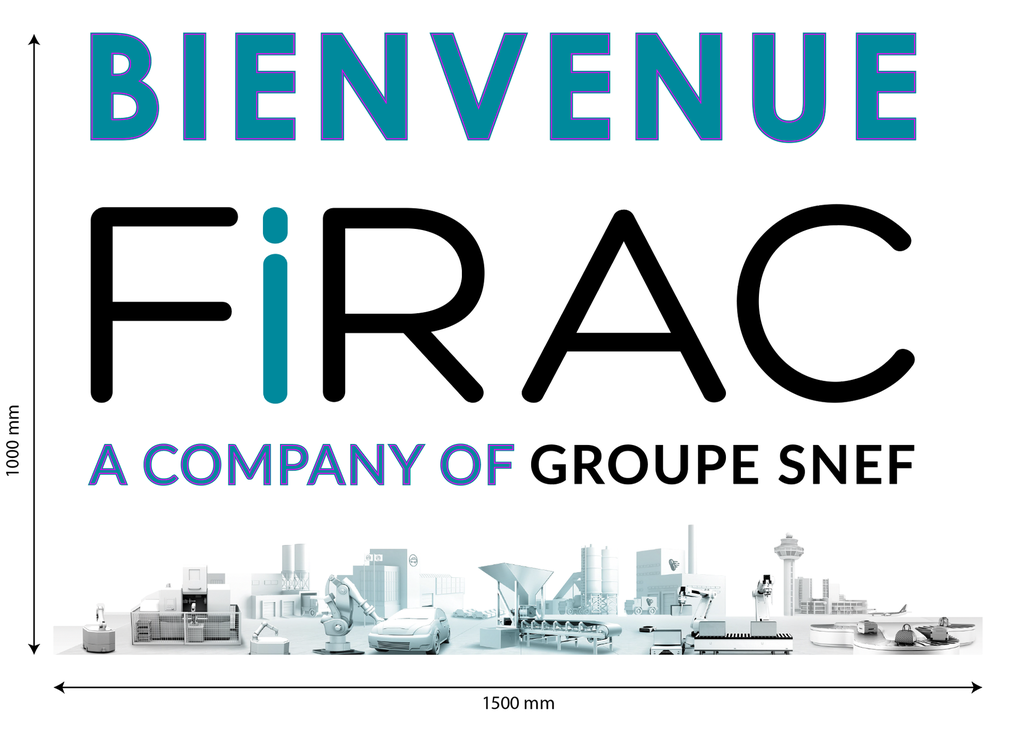 FIRAC POISSY - Logo / Baseline / Skyline intérieur Bienvenue L:1500 x H:1000 mm
